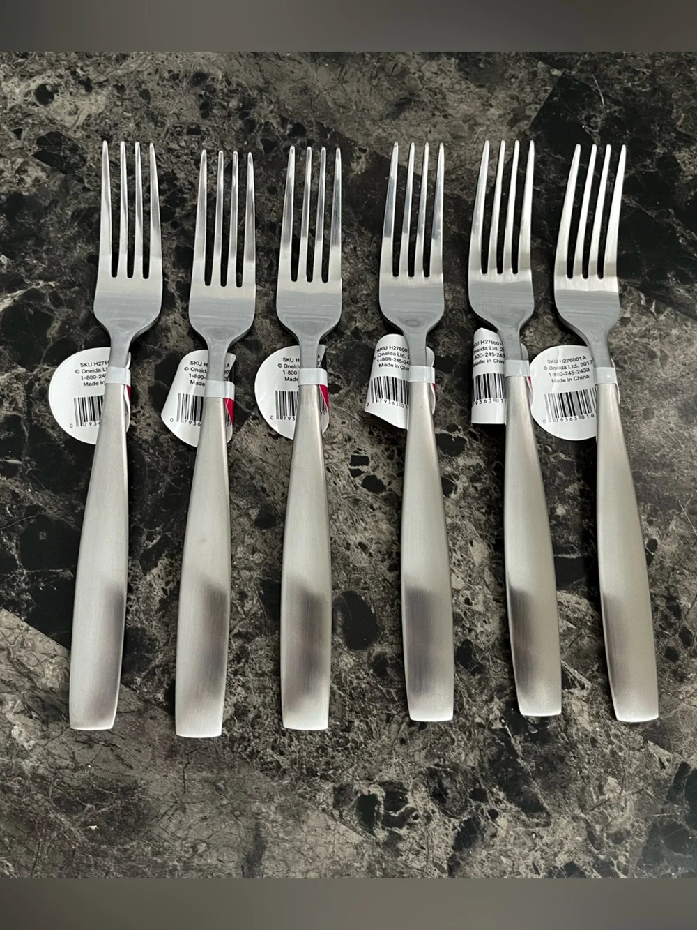 Oneida Satin Bond Dinner Fork Stainless Steel Set of 6 Engraved Signature